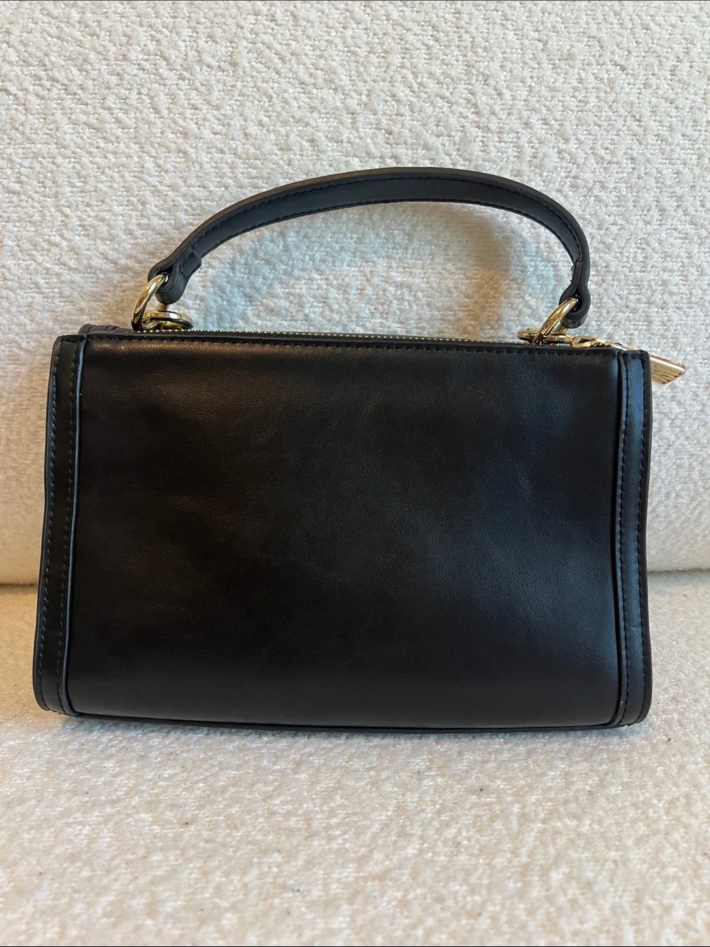 Antonio Melani Black Leather Handbag Designer Luxury Purse Top Handle Purse